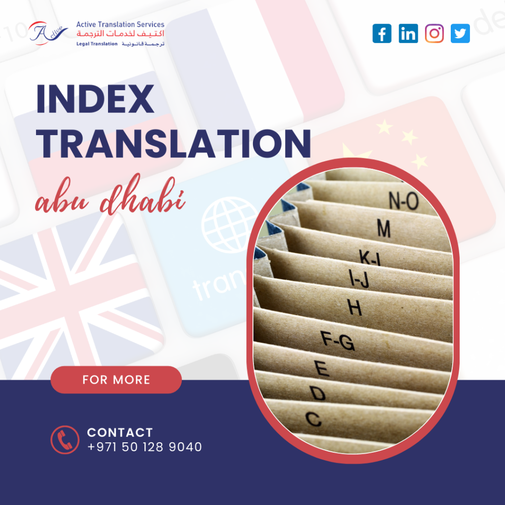 index translation abu dhabi
