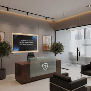 Translators and lawyers collaborating on contract translation in Abu Dhabi