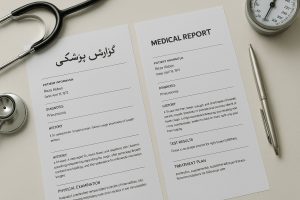 Professional Farsi to English medical report translation